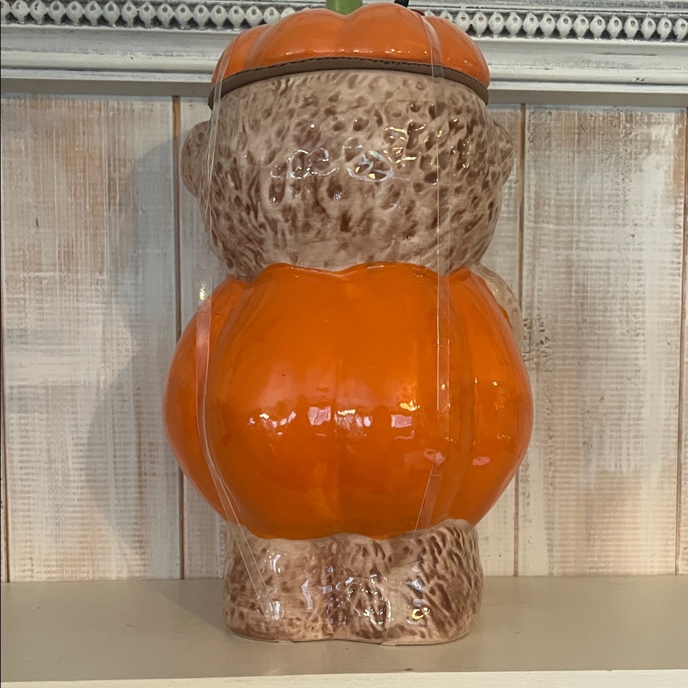 Creepy Critters Bear Pumpkin Halloween Ceramic‎ Cookie Jar Spooky Decor - Picture 4 of 6